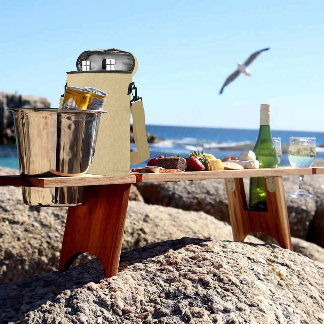Adjustable Insulated Dual Wine Cooler Carrier | 1.5L, 300D