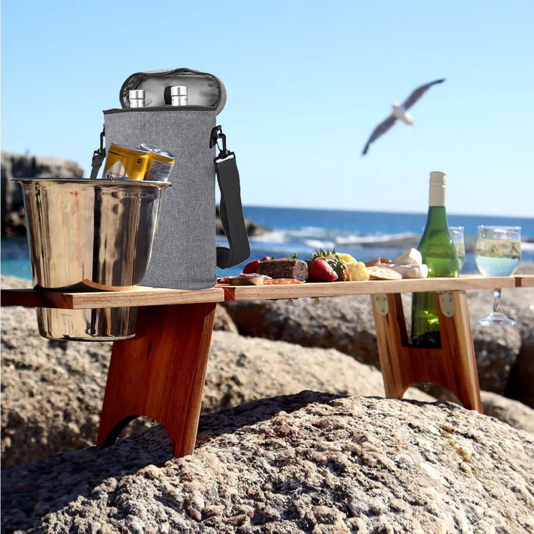 Adjustable Insulated Dual Wine Cooler Carrier | 1.5L, 300D