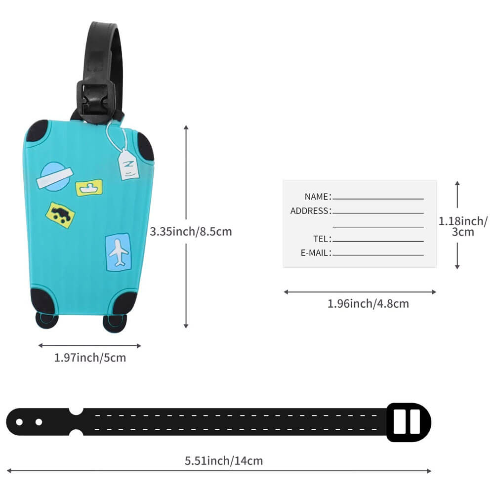 Luggage Tags 3D Trolley Design - Set of 4
