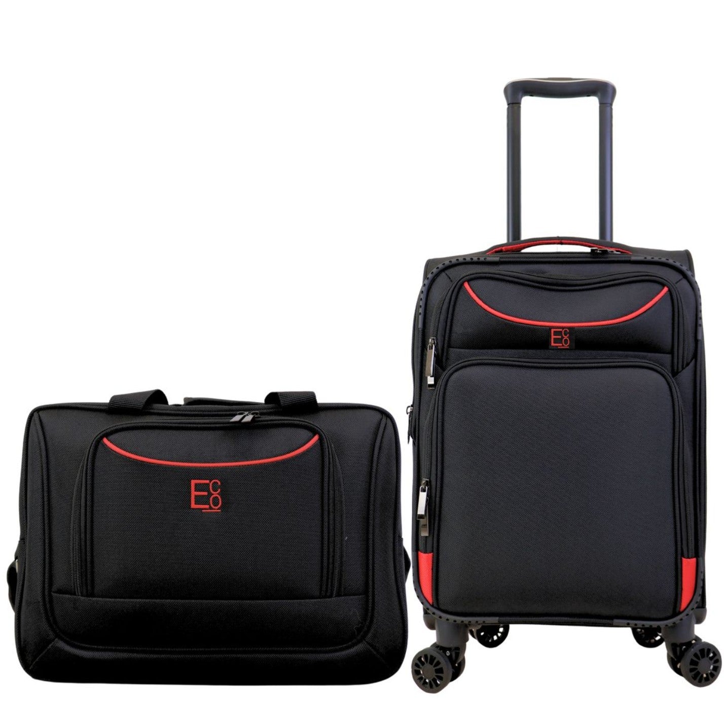Monaco Soft Luggage Set of 4 Pieces - Black