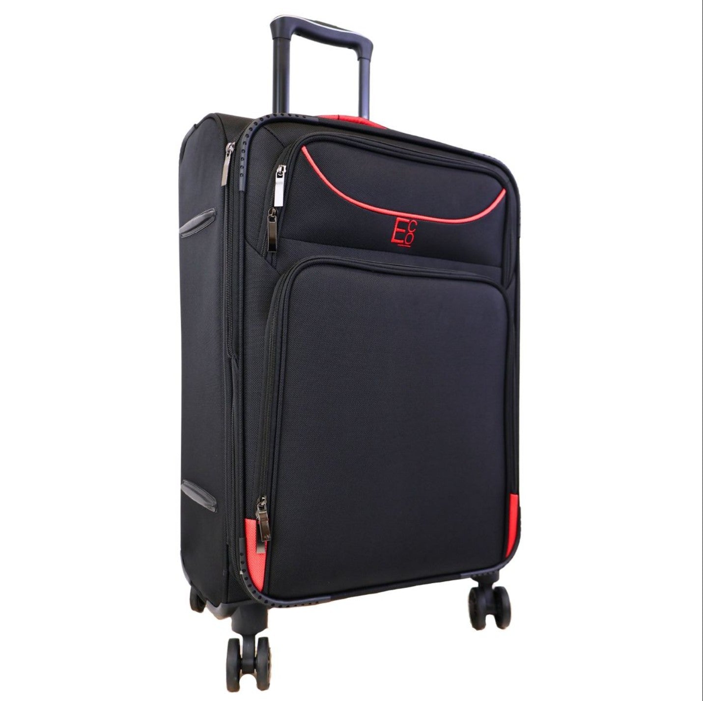 Monaco Soft Luggage Set of 4 Pieces - Black