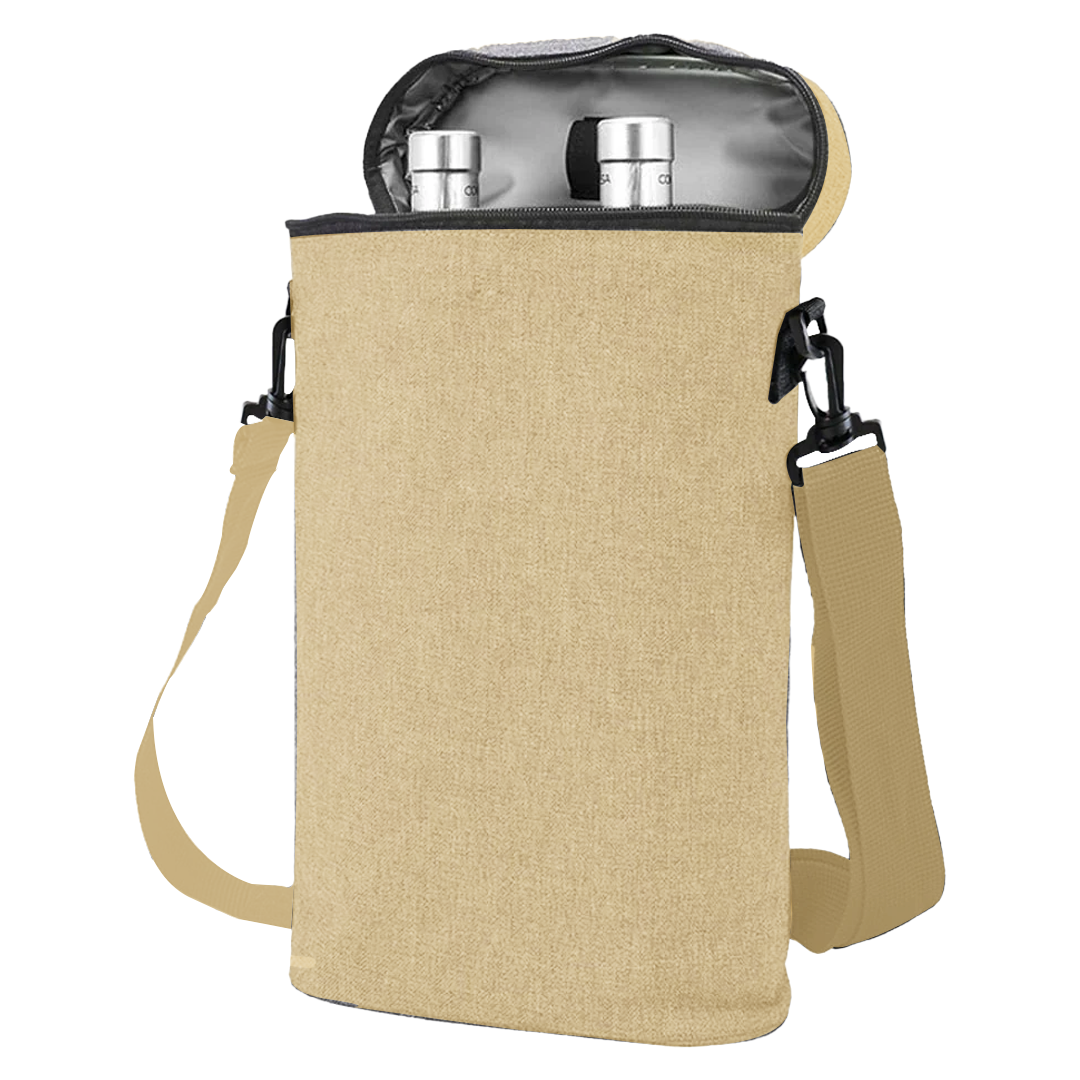 Adjustable Insulated Dual Wine Cooler Carrier | 1.5L, 300D