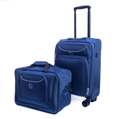 Monaco Soft Luggage Set of 4 Pieces - Navy Blue
