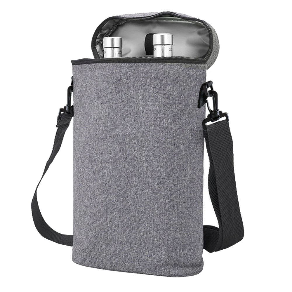 Adjustable Insulated Dual Wine Cooler Carrier | 1.5L, 300D