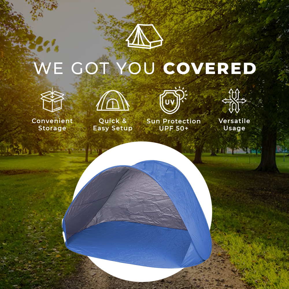 Beach Pop Up Tent UV 50+ for 2 People