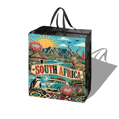 Bolsa de compras laminada reutilizable con cremallera | 120GSM, 35L