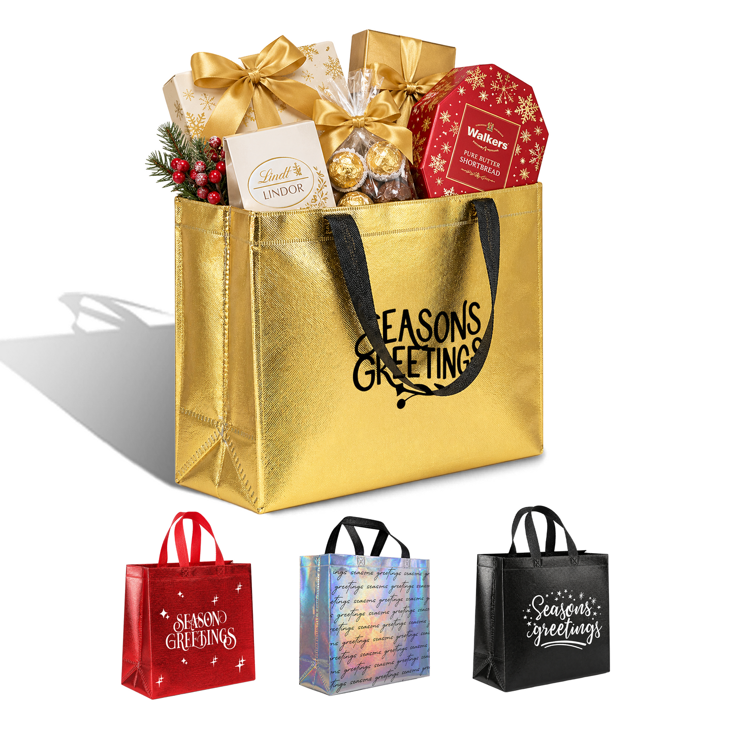 SEASON01-M - Seasonal Reusable Laminated Gifting Bag | 70GSM, 9L