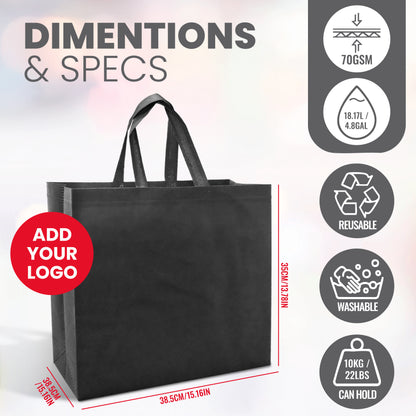 SHOP39 - Medium Reusable Non-Woven Shopping Bag | 70GSM, 18L