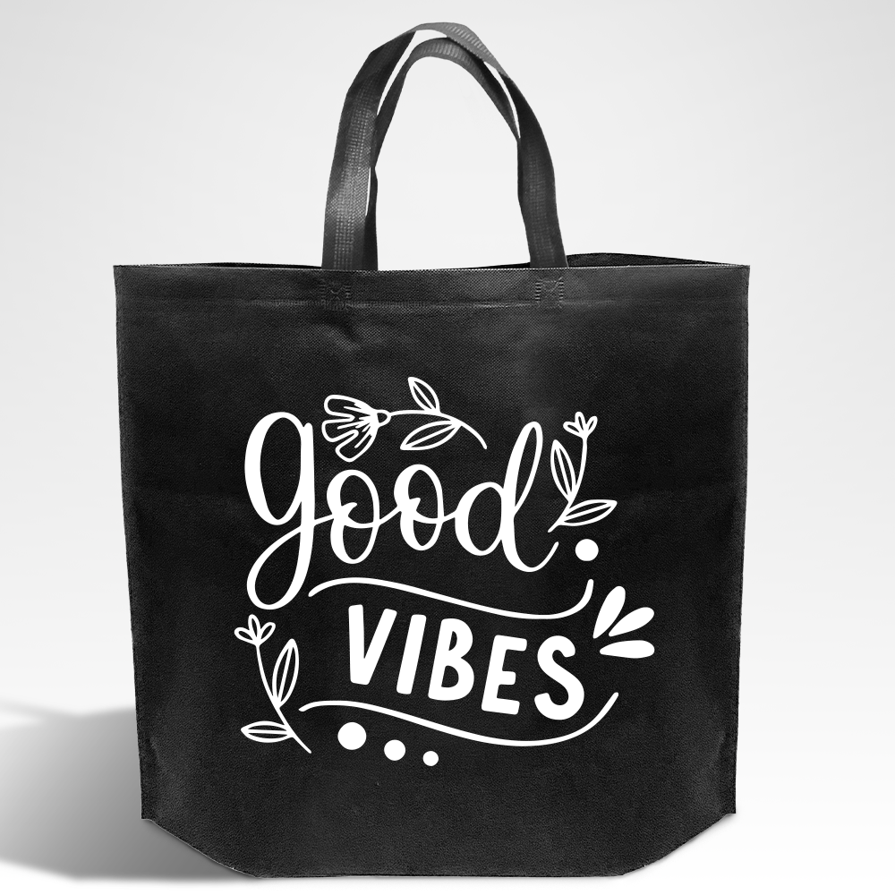 SHOP40 - Good Vibes Reusable Non-Woven Shopping Bag | 70GSM, 29L