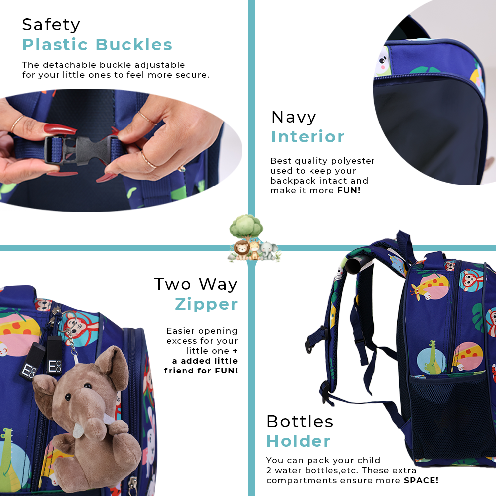 Junior Safari Backpack Set – 3-in-1 with Lunch & Pencil Bag