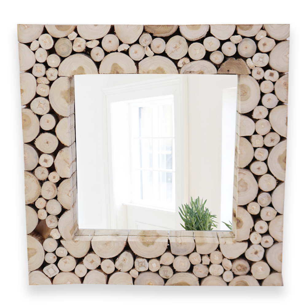 Natural Teak Mirror - Square