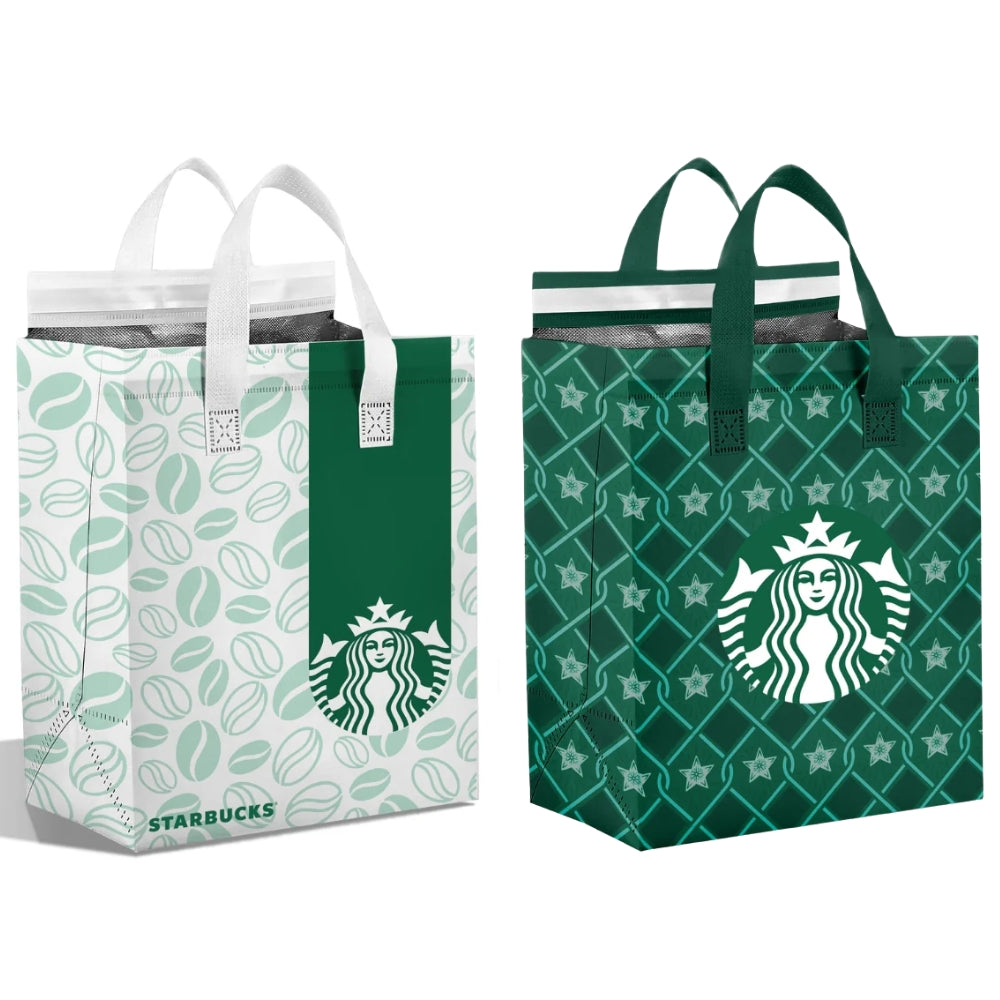 TA-S24 - Starbucks Reusable Laminated Takeaway Bag with Adhesive Seal | 70GSM, 12L