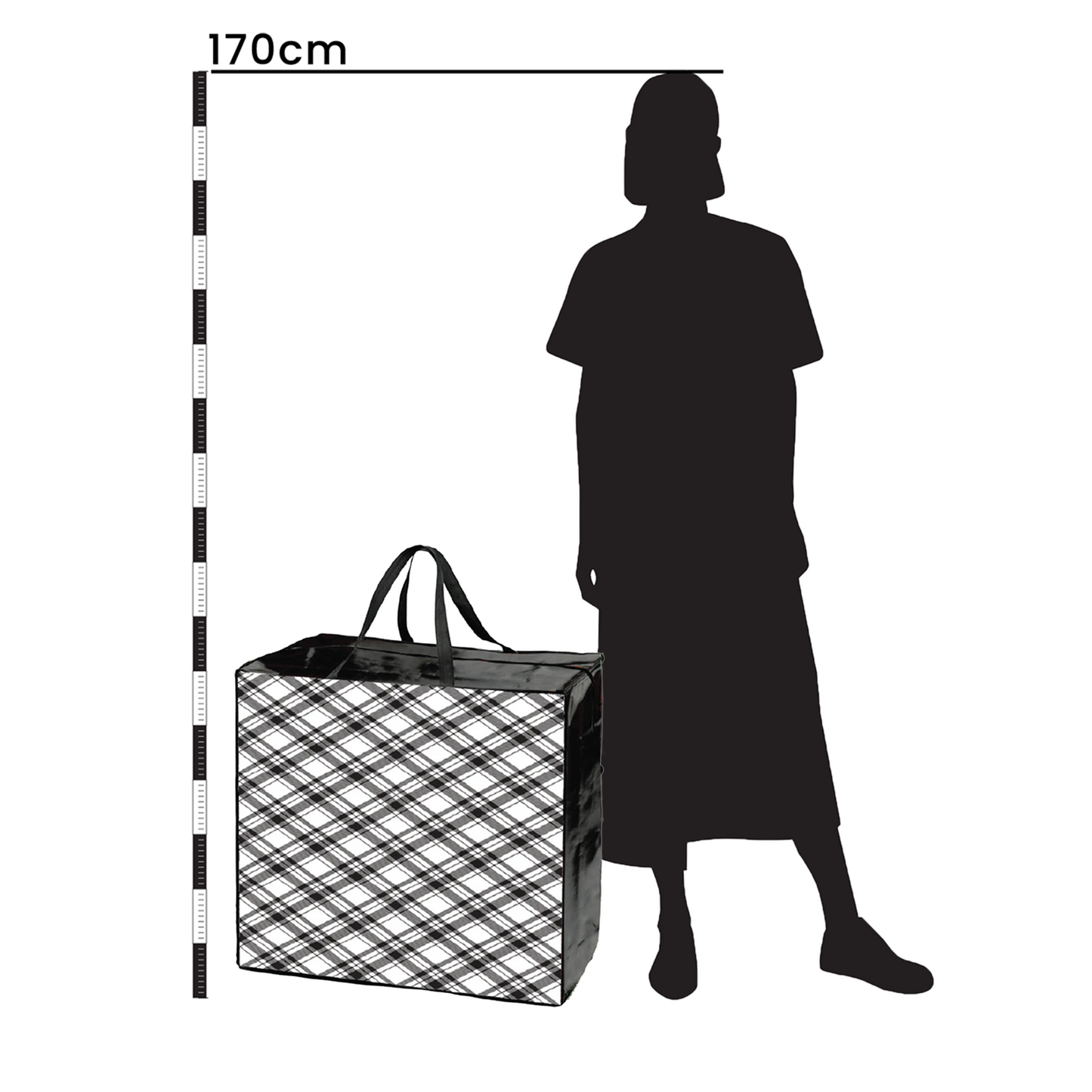 TAXI‑XL01 - حقيبة كبيرة جدًا مغلفة غير منسوجة بسحاب | ١٤٠ جرامًا للمتر المربع، ٩٦.٥ لترًا
