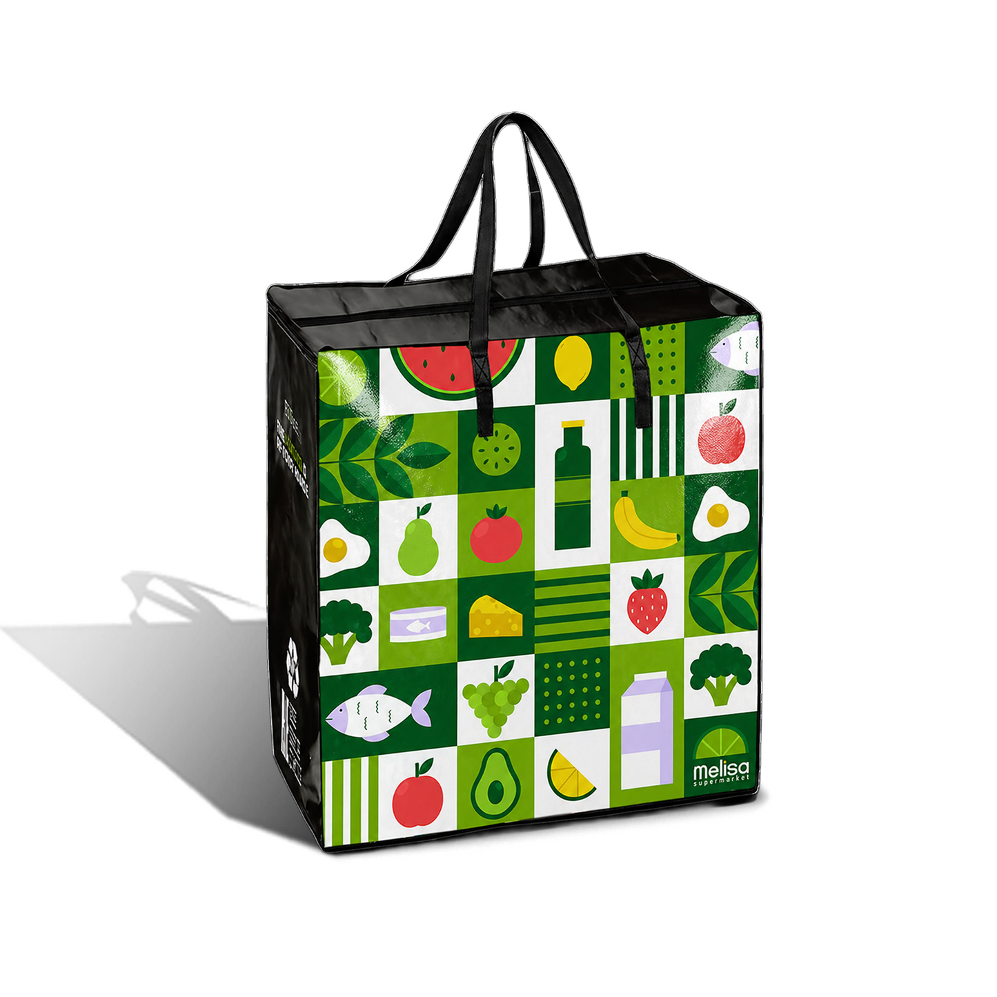 TAXI01 - Medium Assorted Design Laminated Taxi Shopping Bag with Zipper | 120GSM, 36L