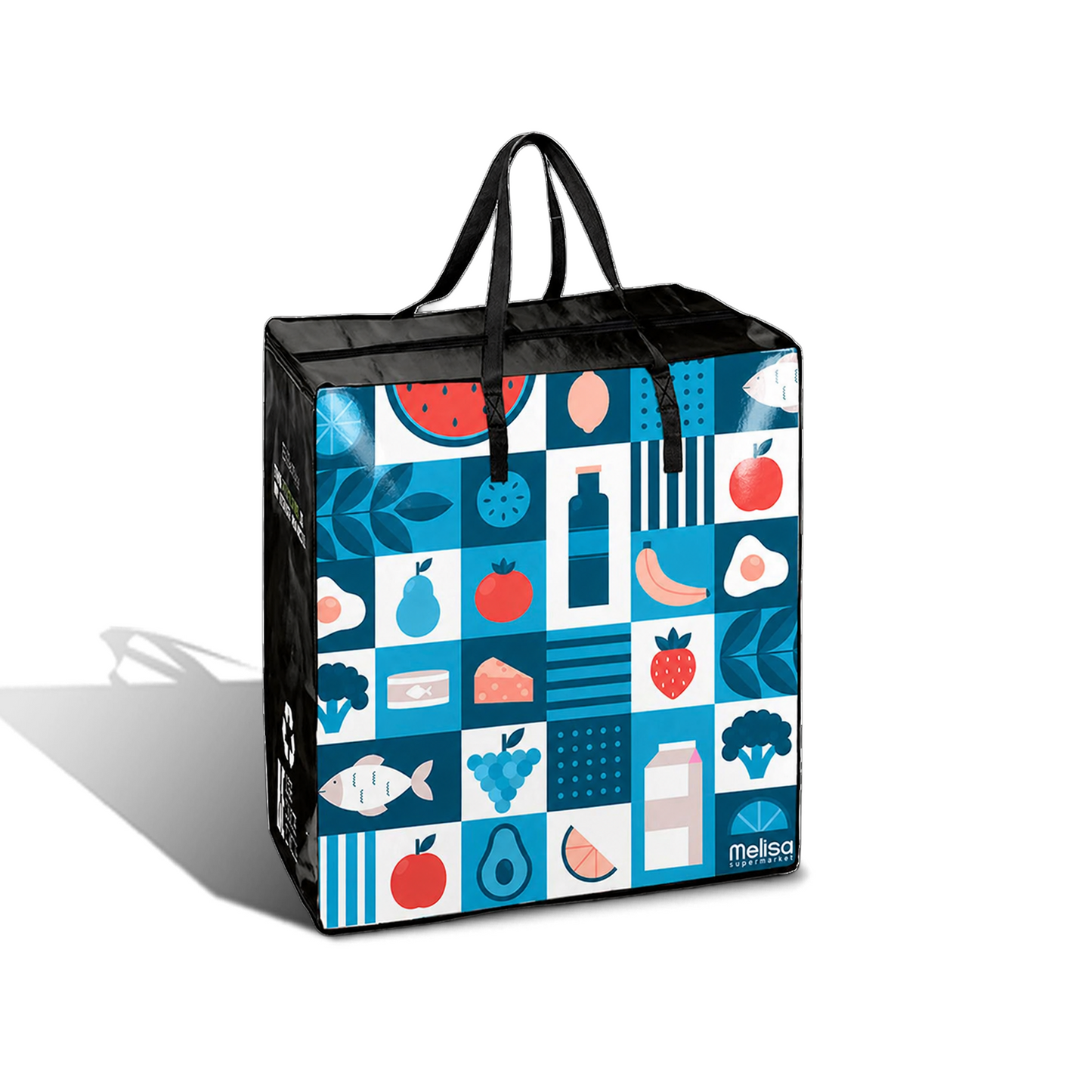TAXI01 - Medium Assorted Design Laminated Taxi Shopping Bag with Zipper | 120GSM, 36L