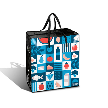 TAXI01 - Medium Assorted Design Laminated Taxi Shopping Bag with Zipper | 120GSM, 36L