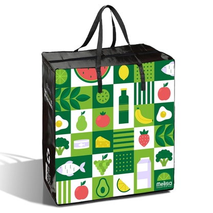 TAXI01 - Medium Assorted Design Laminated Taxi Shopping Bag with Zipper | 120GSM, 36L