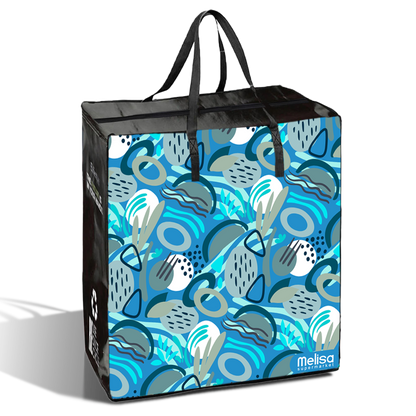 TAXI01 - Medium Assorted Design Laminated Taxi Shopping Bag with Zipper | 120GSM, 36L