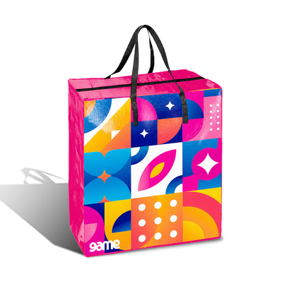 TAXI01 - Medium Assorted Design Laminated Taxi Shopping Bag with Zipper | 120GSM, 36L