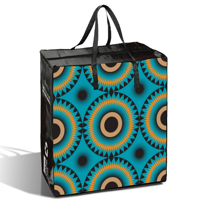 TAXI01 - Medium Assorted Design Laminated Taxi Shopping Bag with Zipper | 120GSM, 36L