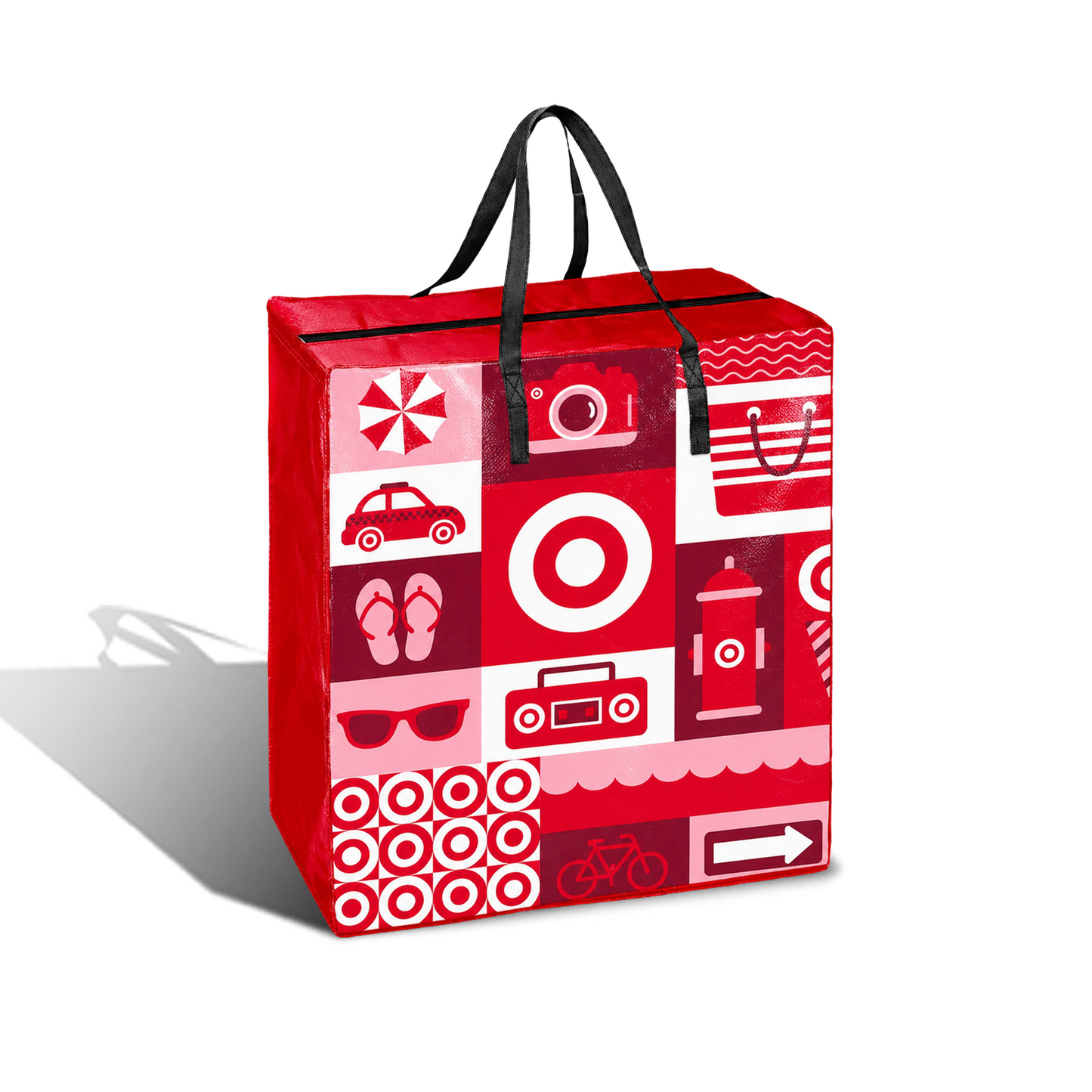 TAXI01 - Medium Assorted Design Laminated Taxi Shopping Bag with Zipper | 120GSM, 36L
