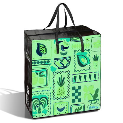 TAXI01 - Medium Assorted Design Laminated Taxi Shopping Bag with Zipper | 120GSM, 36L