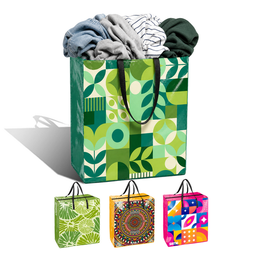 TAXI01 - Medium Assorted Design Laminated Taxi Shopping Bag with Zipper | 120GSM, 36L
