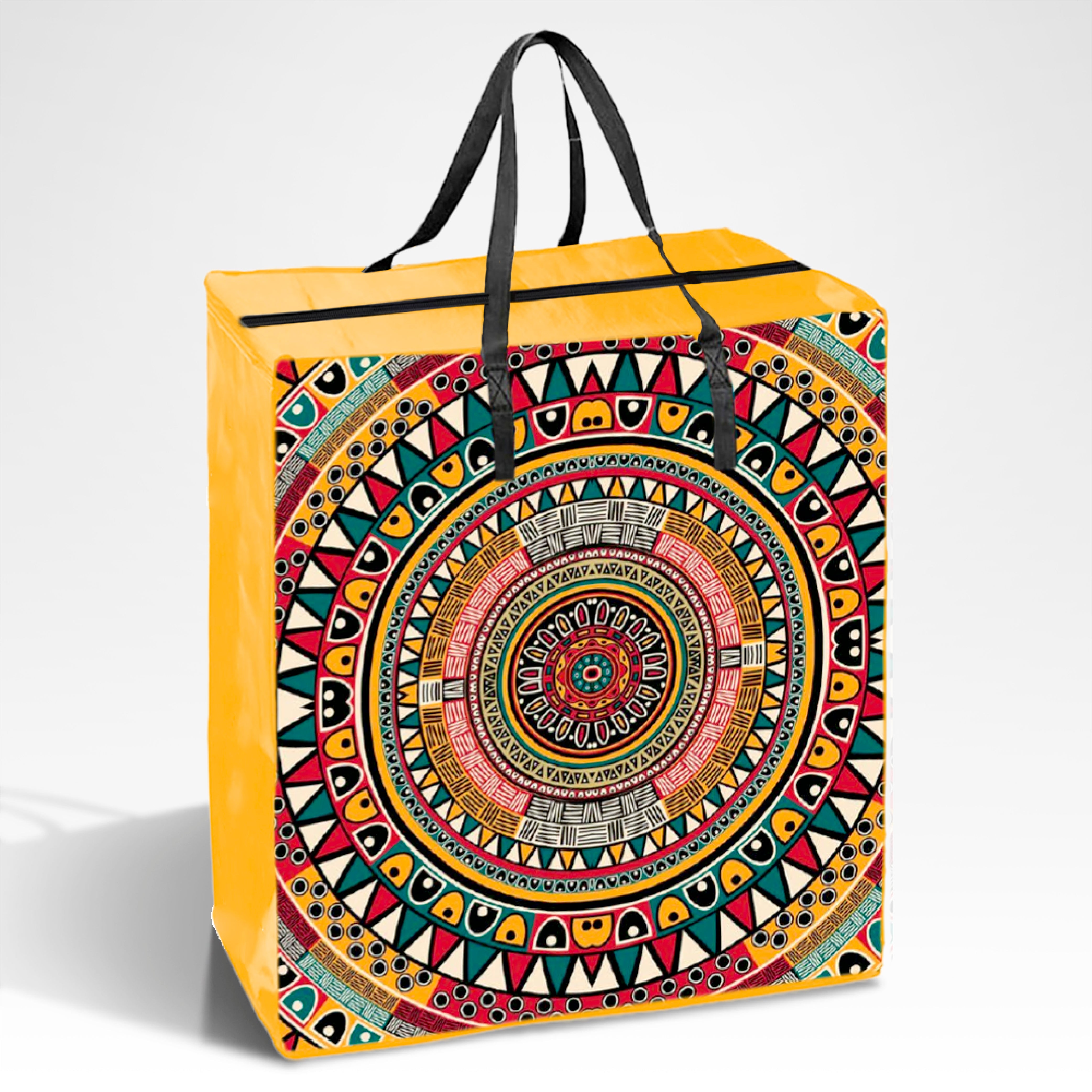 TAXI02 - Large Assorted Design Laminated Taxi Shopping Bag with Zipper | 120GSM, 56L