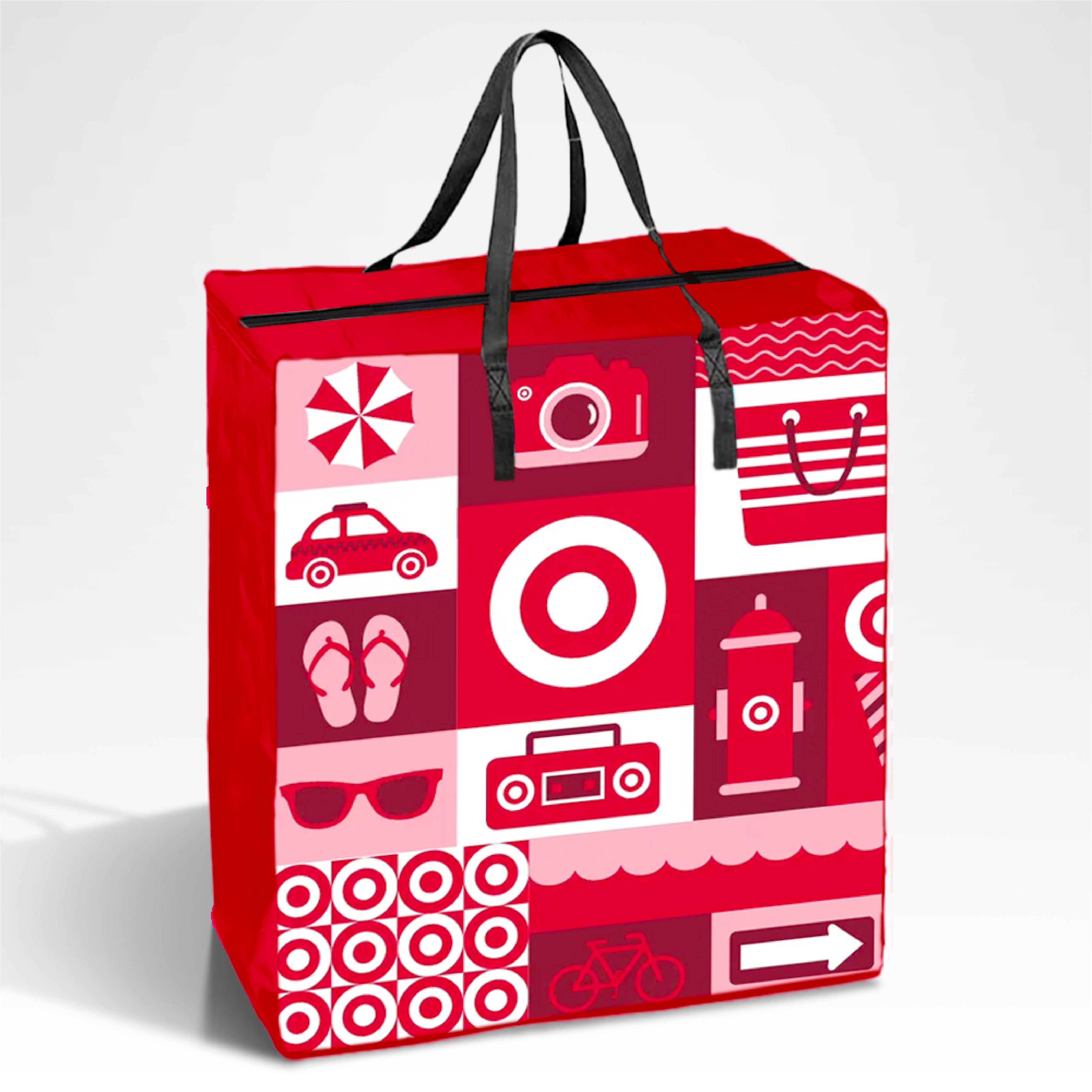 TAXI02 - Large Assorted Design Laminated Taxi Shopping Bag with Zipper | 120GSM, 56L