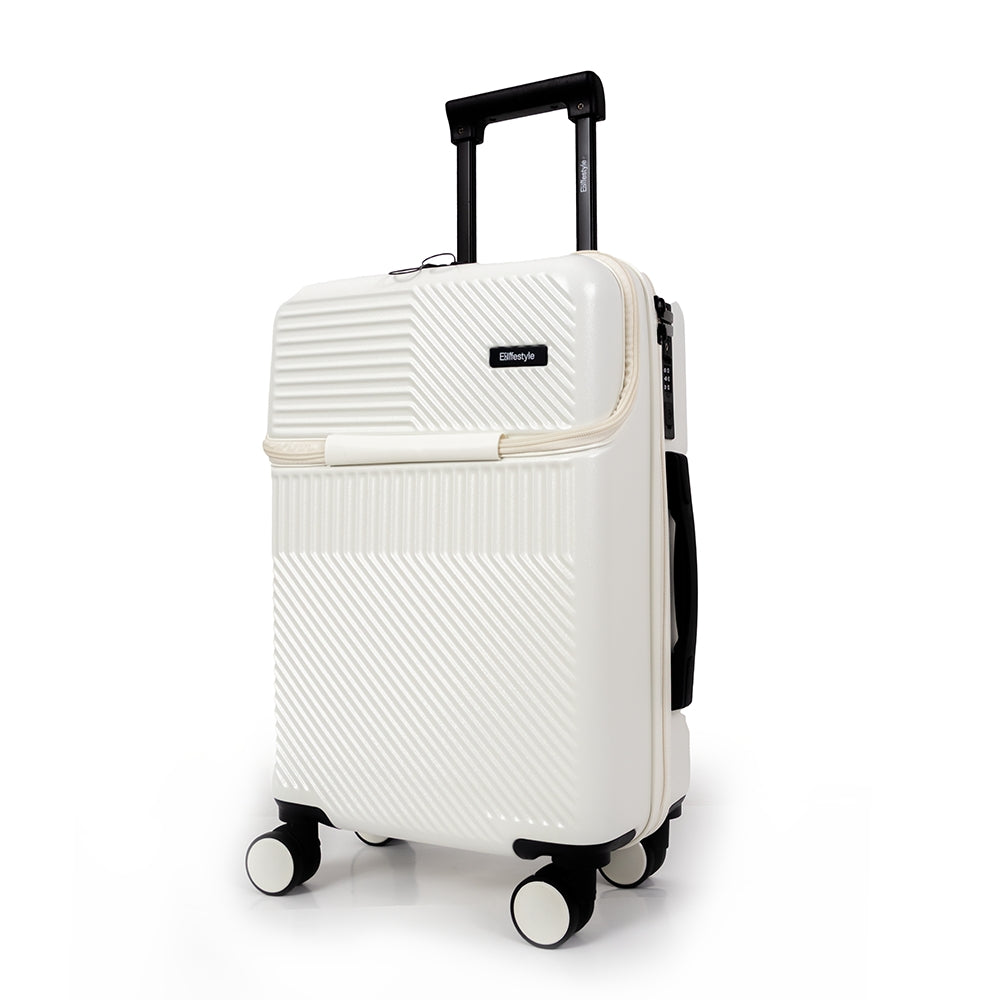 Tokyo Smart 55cm Hardshell Carry-On with Laptop Compartment – Pure White