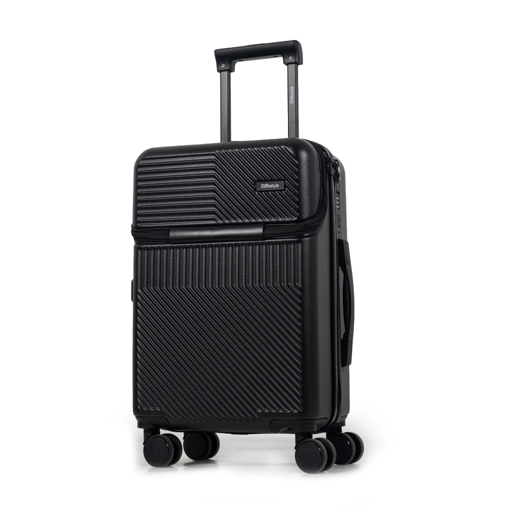 Tokyo Smart 55cm Hardshell Carry-On with Laptop Compartment – Jet Black