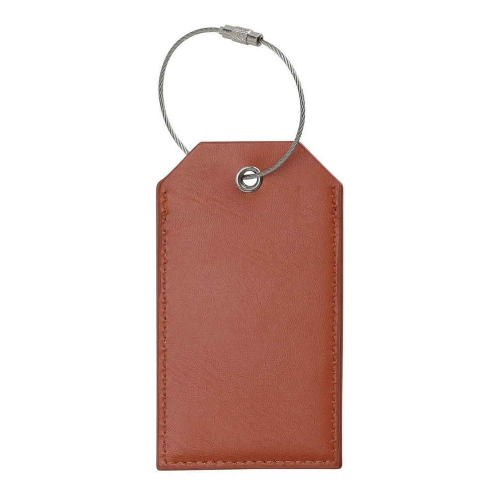 Leather Lightweight Luggage Travel Tag with Iron Wire Lock
