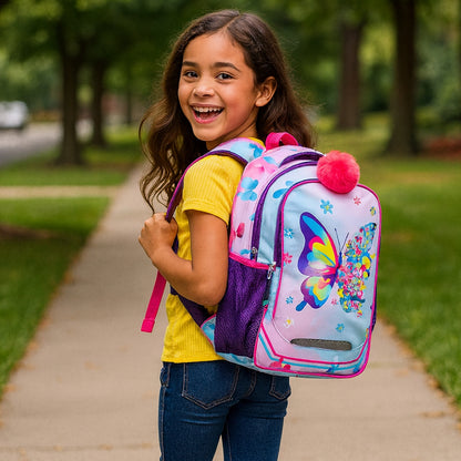 Junior Butterfly Backpack Set – 3-in-1 with Lunch & Pencil Bag