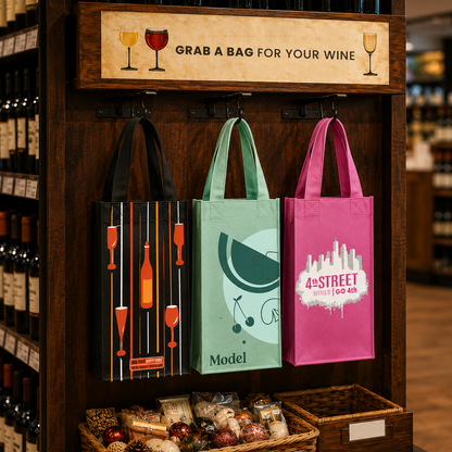WSH01 - Reusable Wine Bag for 2 Bottles | 80GSM, 7.6L
