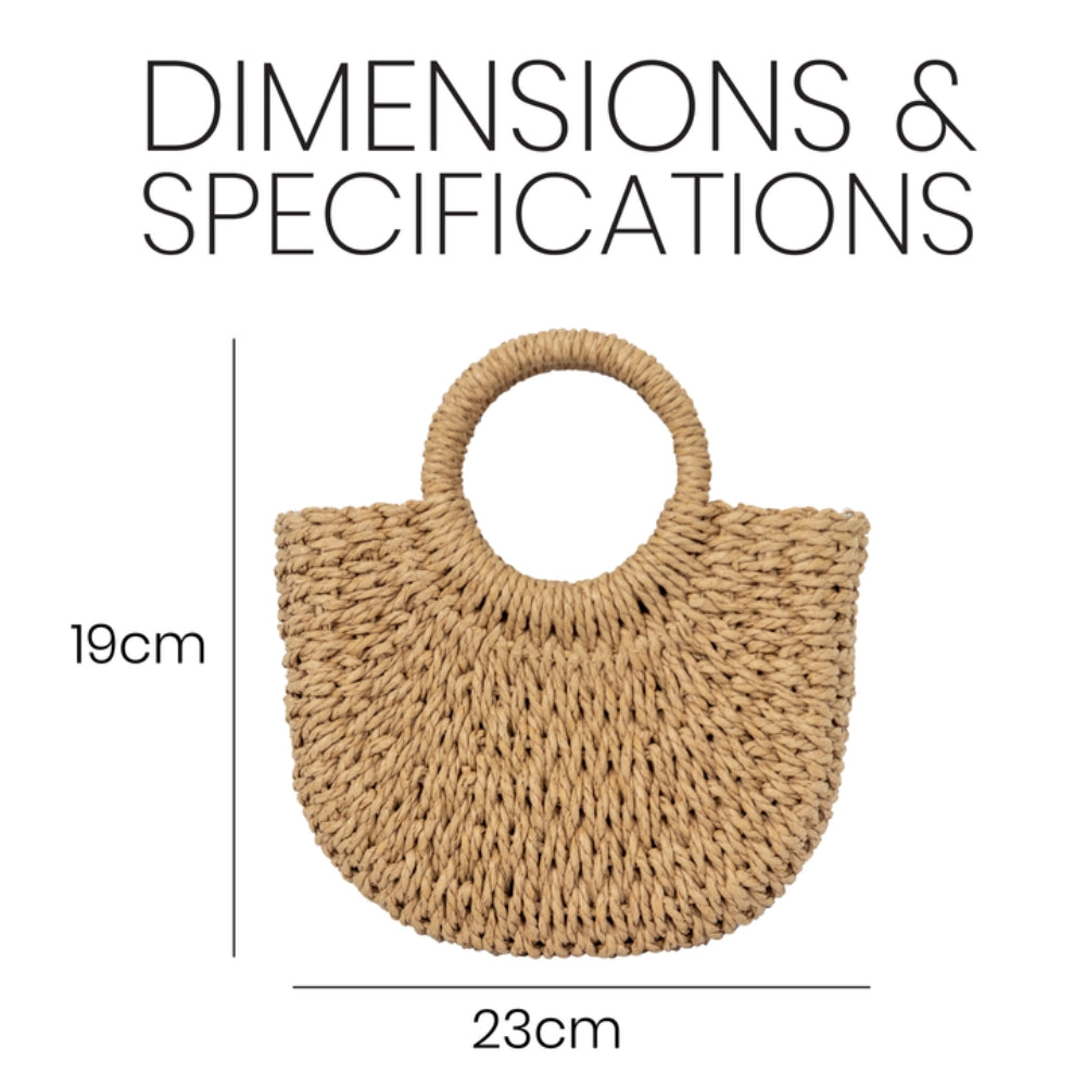 ZY-001 – Woven Straw Handbag | Natural Paper Straw with Polyester Lining