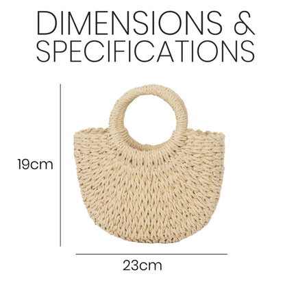 ZY-001 – Woven Straw Handbag | Natural Paper Straw with Polyester Lining