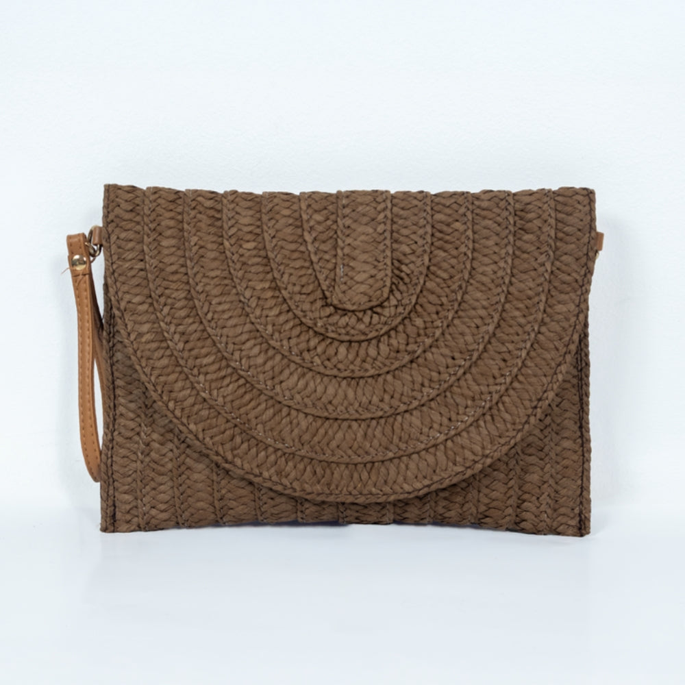 ZY-003 – Woven Straw Clutch Bag | Natural Paper Straw with Polyester Lining
