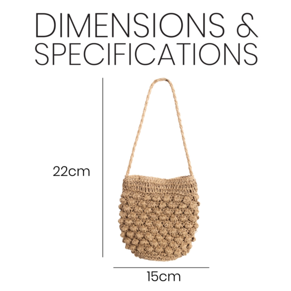 ZY-016 – Woven Straw Shoulder Bag | Textured Bubble Design