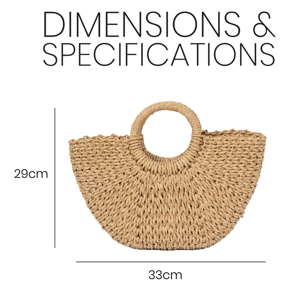 ZY-009 – Woven Straw Handbag | Natural Paper Straw with Polyester Lining
