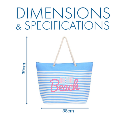 Striped Beach Bag with Rope Handles