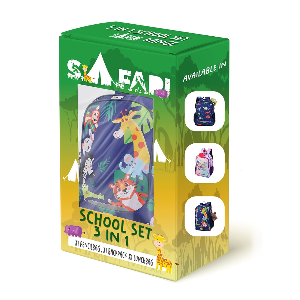 Junior Safari Backpack Set – 3-in-1 with Lunch & Pencil Bag