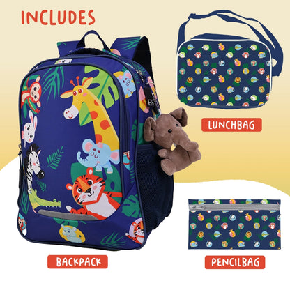 Junior Safari Backpack Set – 3-in-1 with Lunch & Pencil Bag