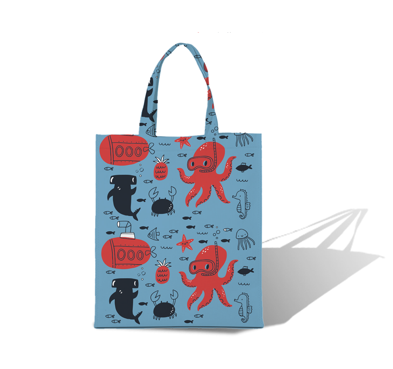 KNB - Kids Blue & Green Reusable Non-Woven Shopping Bag | 120GSM, 15L