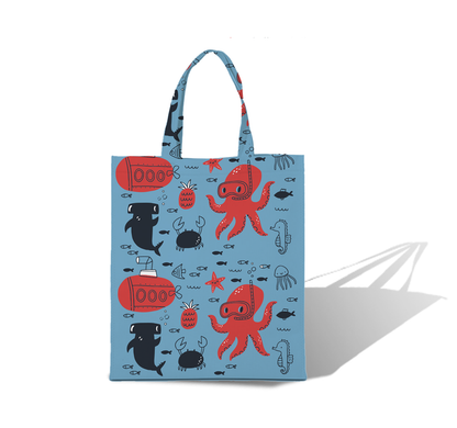KNB - Kids Blue & Green Reusable Non-Woven Shopping Bag | 120GSM, 15L