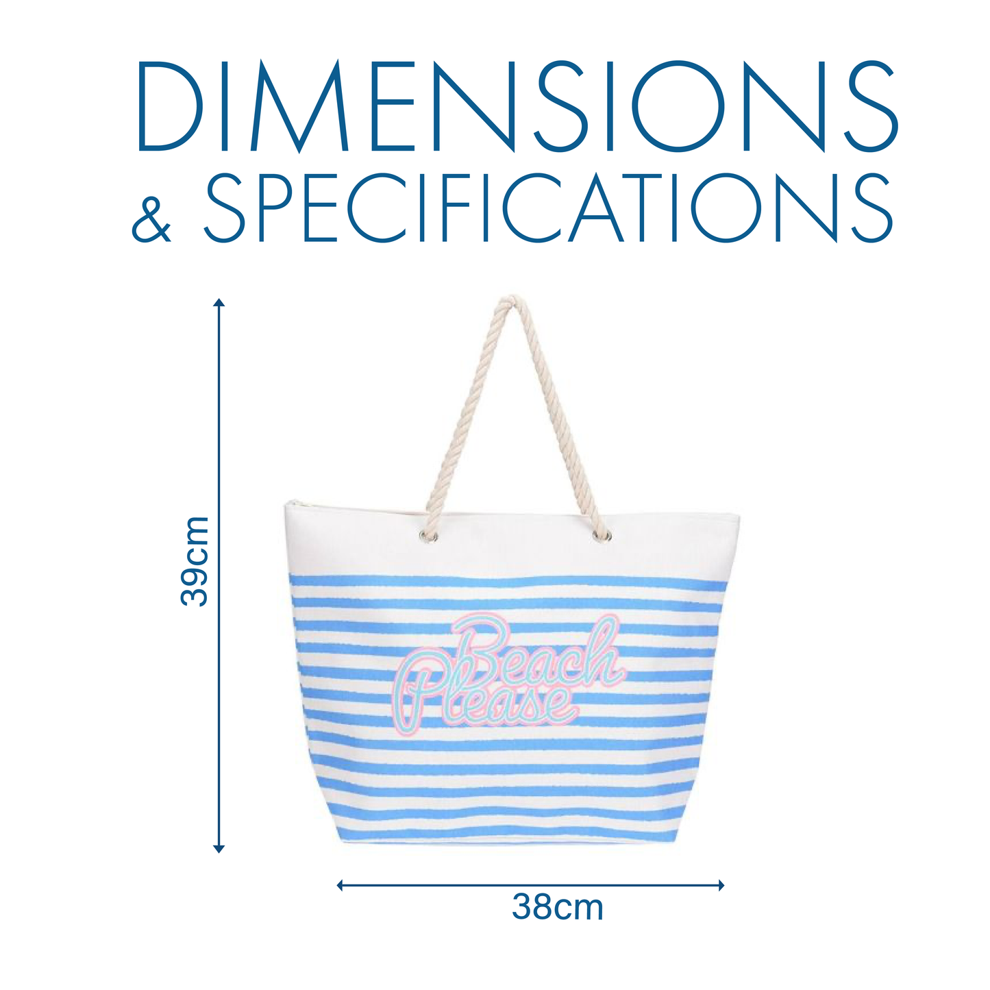 Striped Beach Bag with Rope Handles