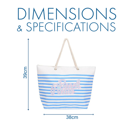 Striped Beach Bag with Rope Handles