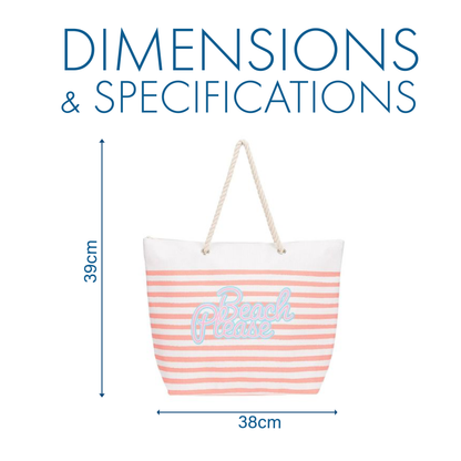 Striped Beach Bag with Rope Handles