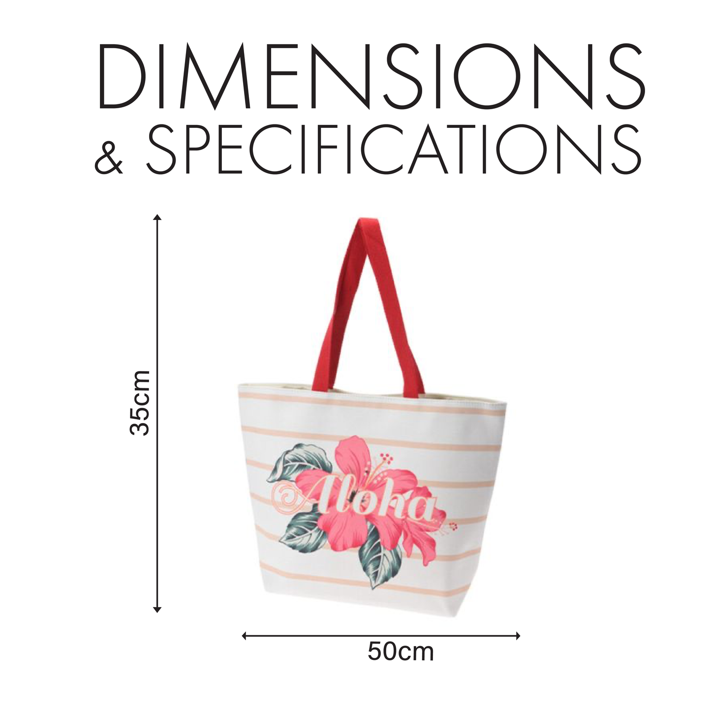 Beach Bag with Aloha Print and Floral Design