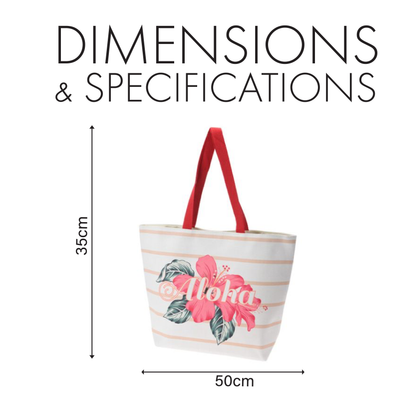 Beach Bag with Aloha Print and Floral Design