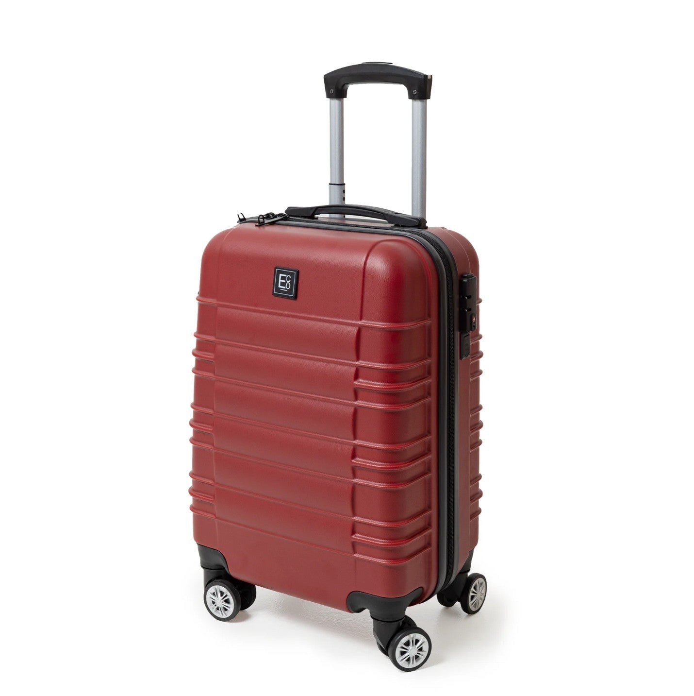 مجموعة حقائب سفر سانتوريني الصلبة - عجلات دوارة 360 درجة - 4 قطع - أحمر